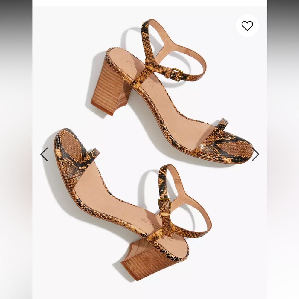 MADEWELL • NEW THE HOLLIE ANKLE STRAP SANDAL IN SNAKE EMBOSSED LEATHER SIZE 9